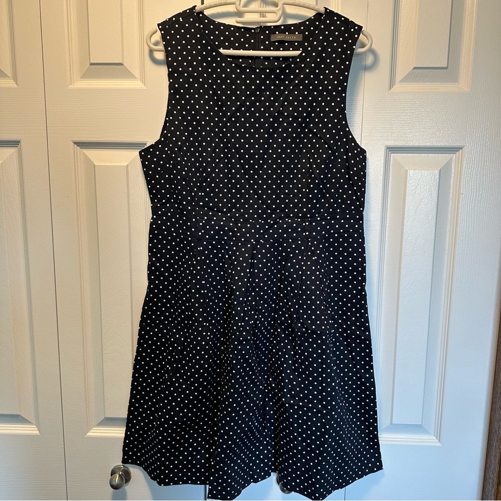Casual Polka Dot Navy Dress